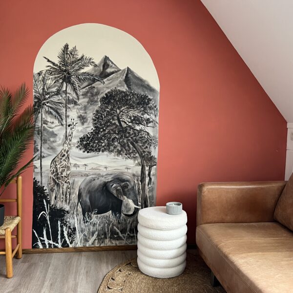 Muurschildering beige Afrika