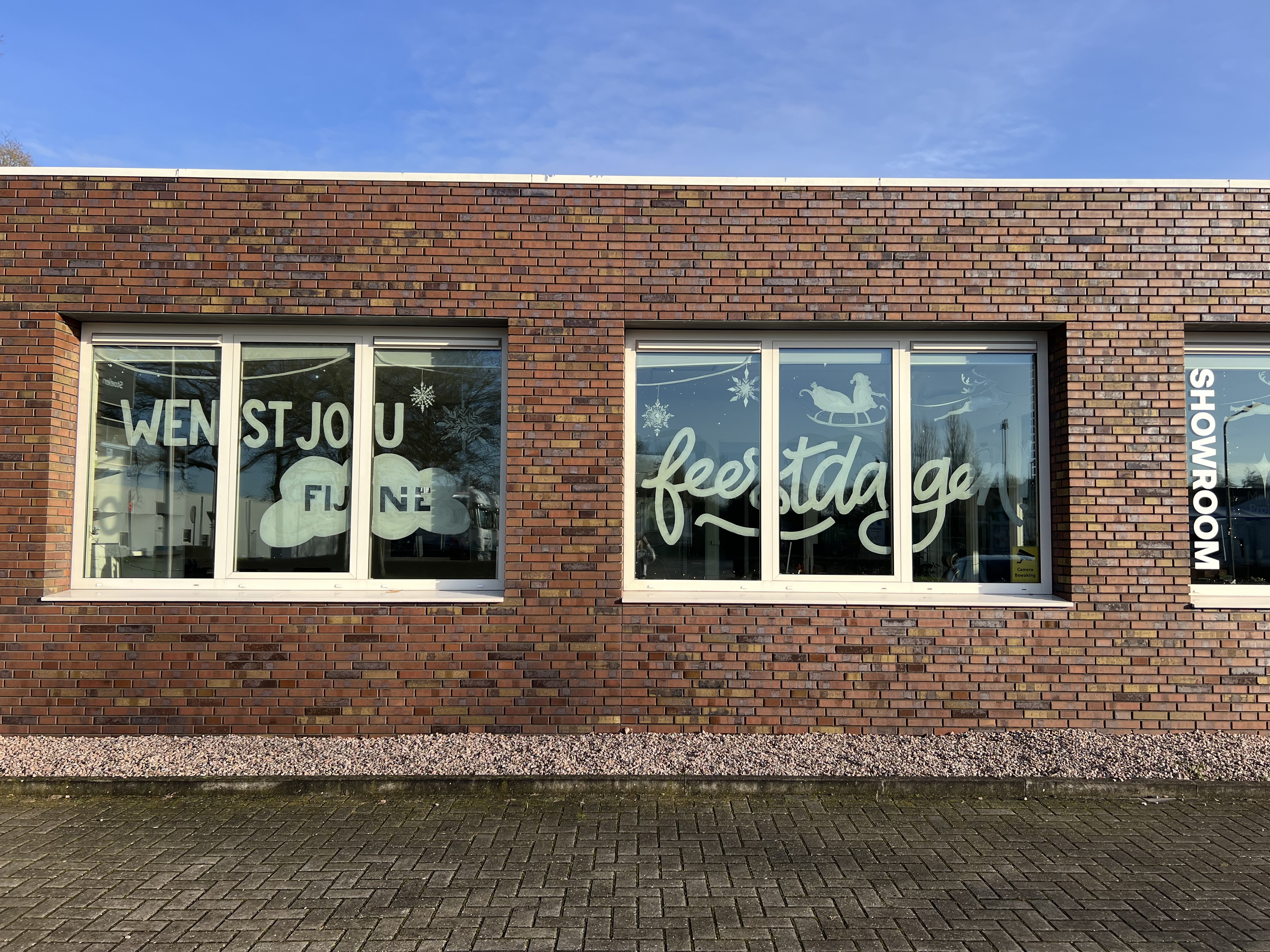 Raamschildering bedrijf Kerst