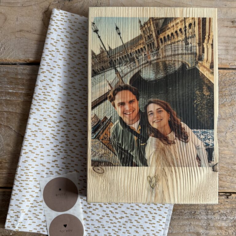 Foto op hout in kleur